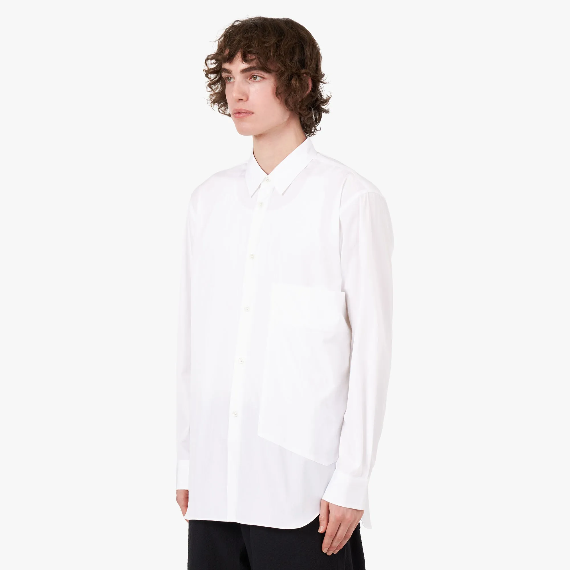 COMME des GAR?ONS SHIRT Oversized Pocket Shirt / White Lounge Comfort