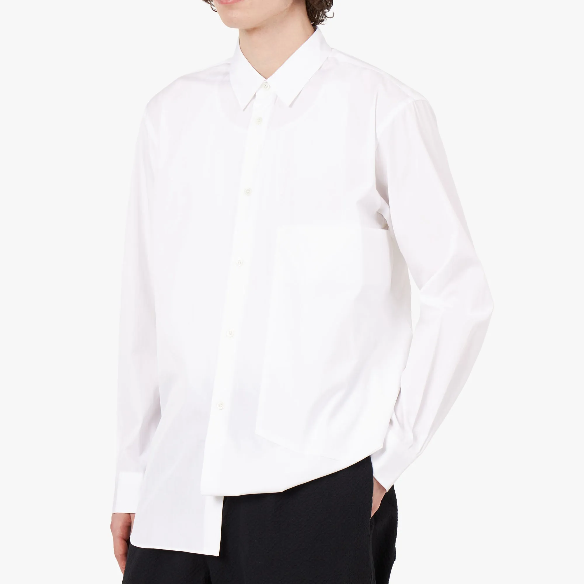 COMME des GAR?ONS SHIRT Oversized Pocket Shirt / White Soft Material