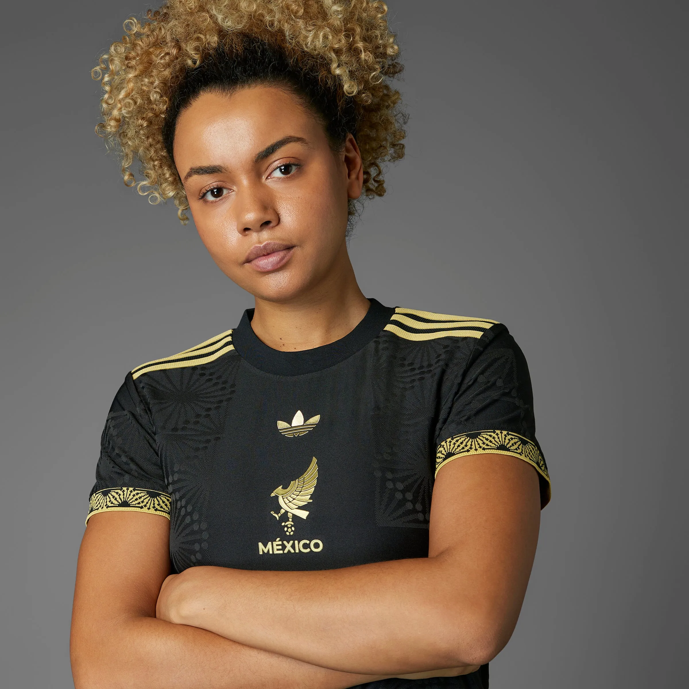Mind Ease WrinkleResistant Finish Mexico Black Gold Jersey - Womens