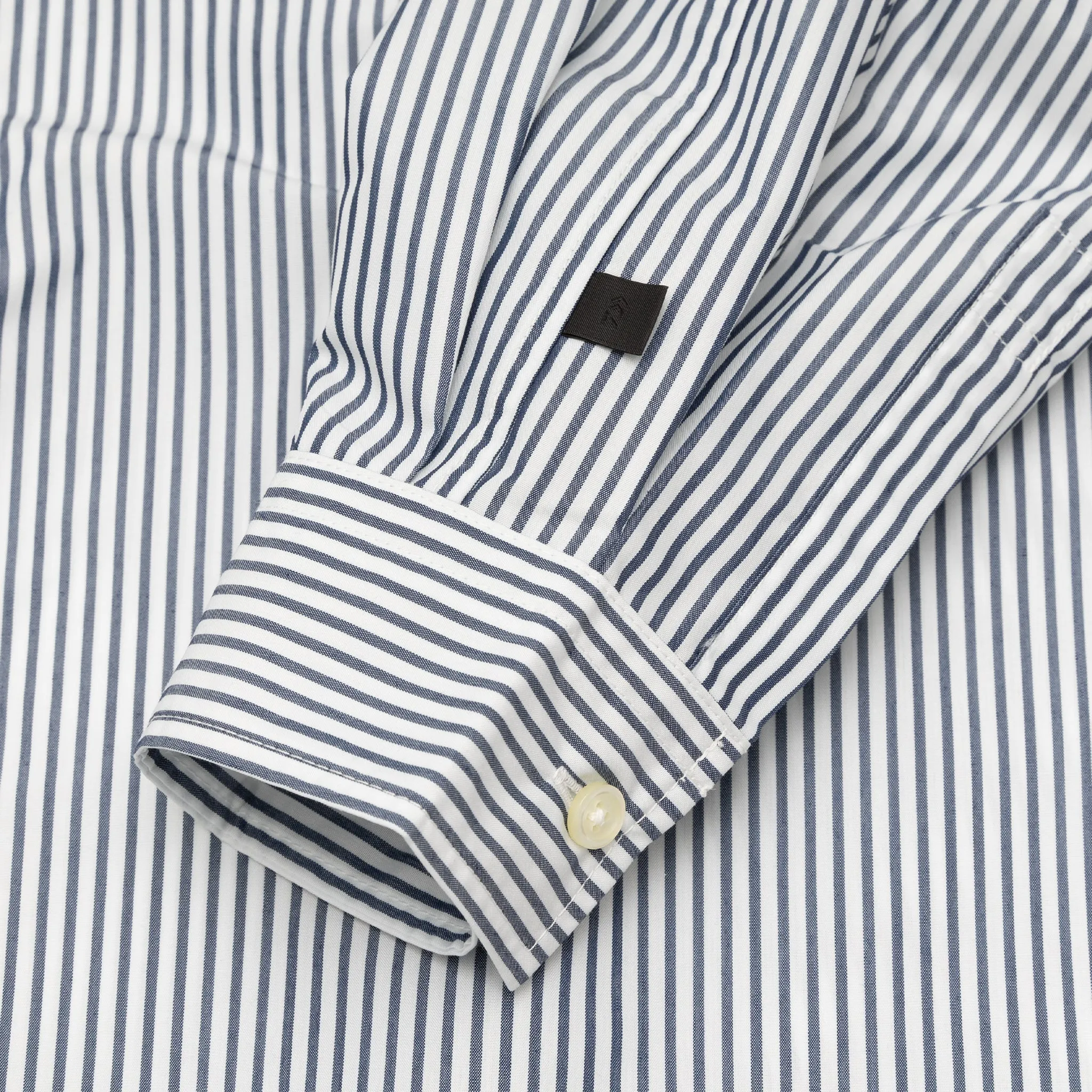 Limited Edition Zip Front TECH REGULAR COLLAR SHIRT L/S STRIPE SHIRT