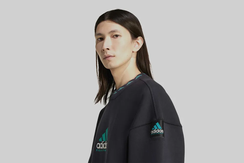adidas EQT Washed Crewneck Sweatshirt Multi Panel Construction