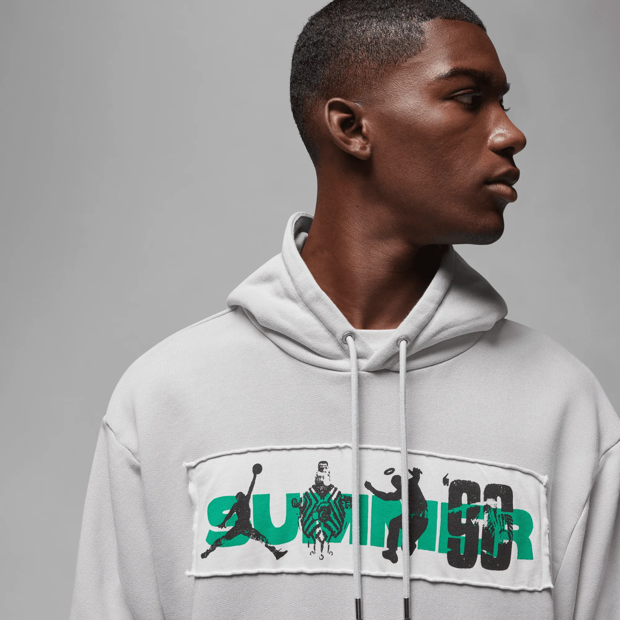 SlipResistantWaistband Sustain Glow UNION X BEPHIES BEAUTY SUPPLY X JORDAN FLEECE HOODIE - GREY FOG / PHOTON DUST