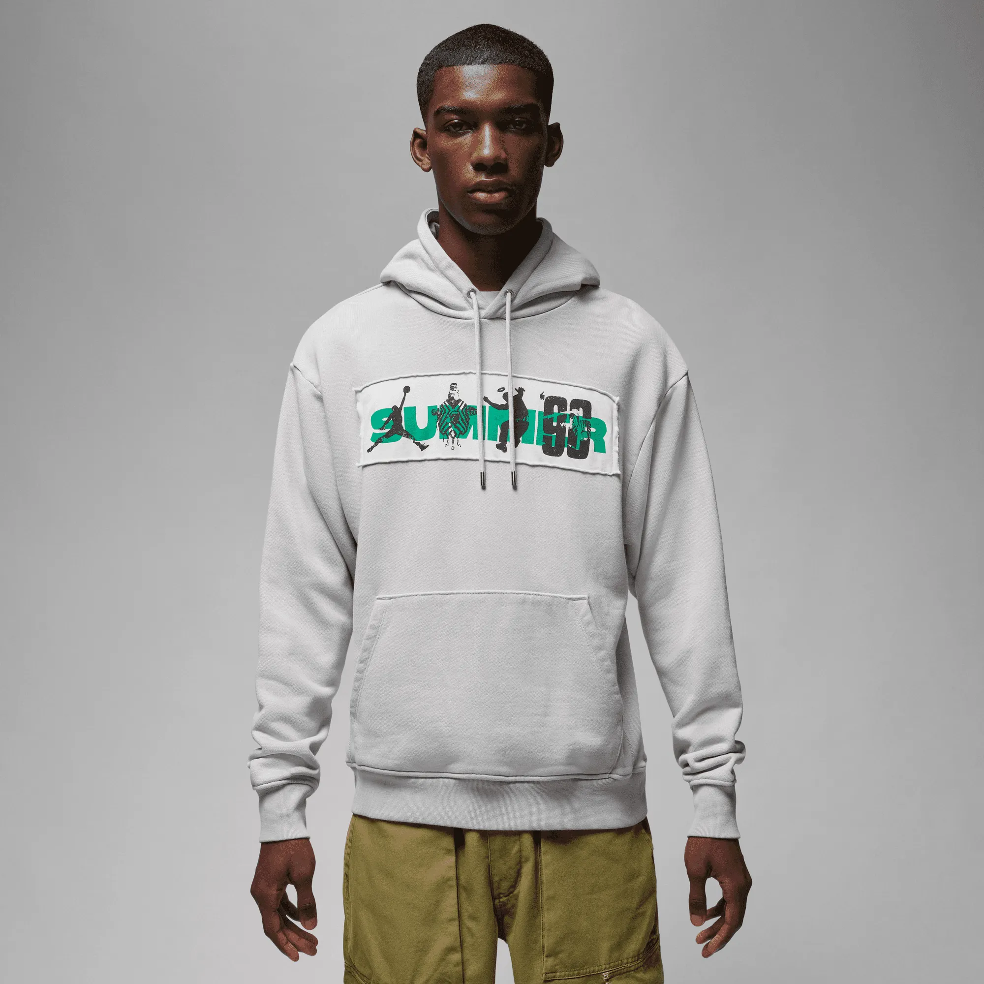 AntiStatic Material Boho Light UNION X BEPHIES BEAUTY SUPPLY X JORDAN FLEECE HOODIE - GREY FOG / PHOTON DUST