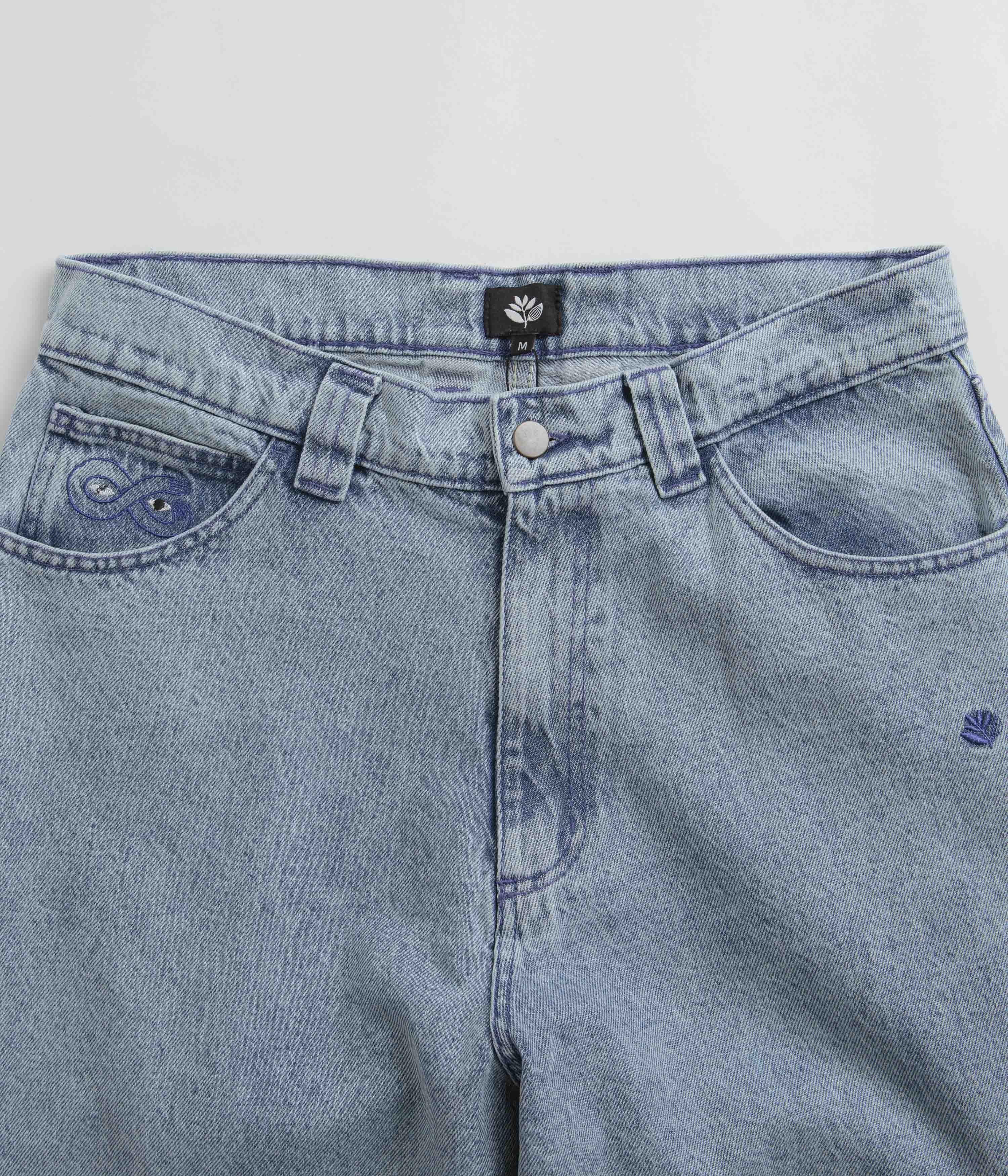 Non Restrictive Cut Magenta OG Stitch Jeans - Washed Denim