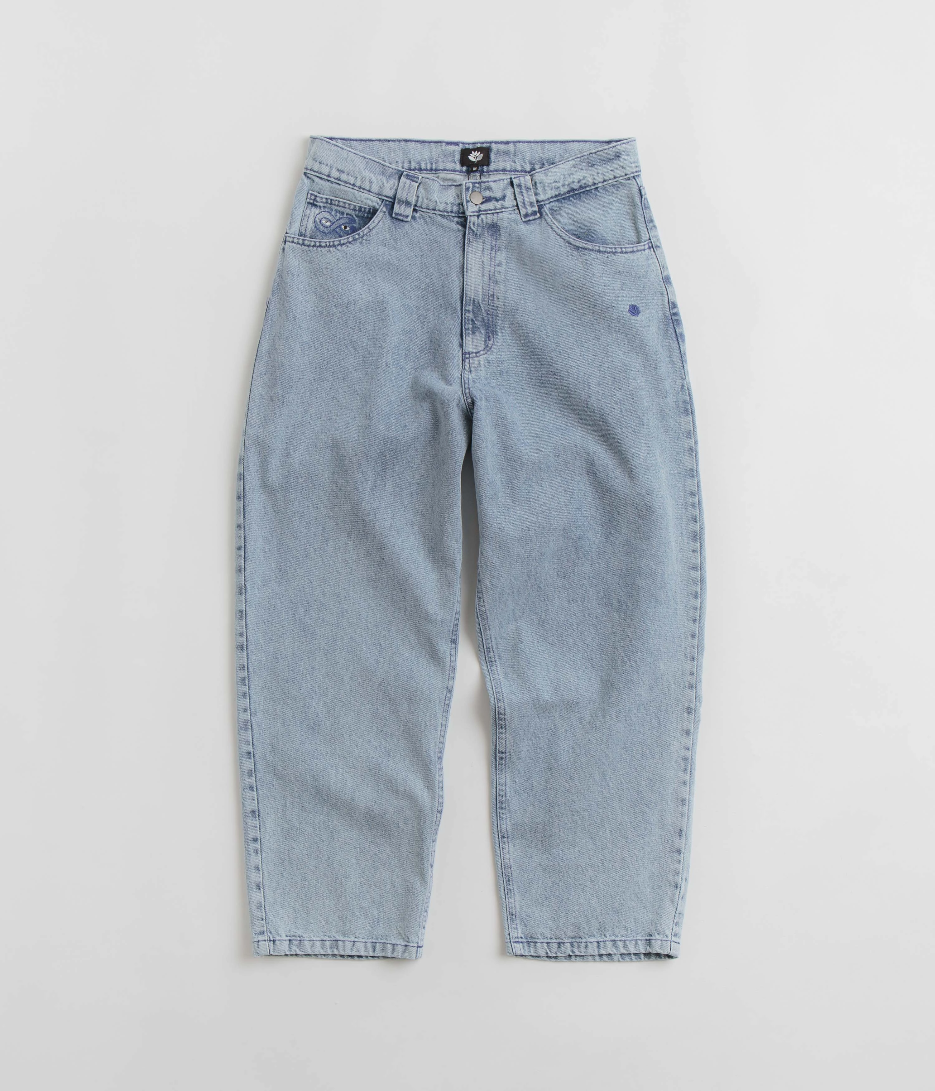 Relax Fit Magenta OG Stitch Jeans - Washed Denim