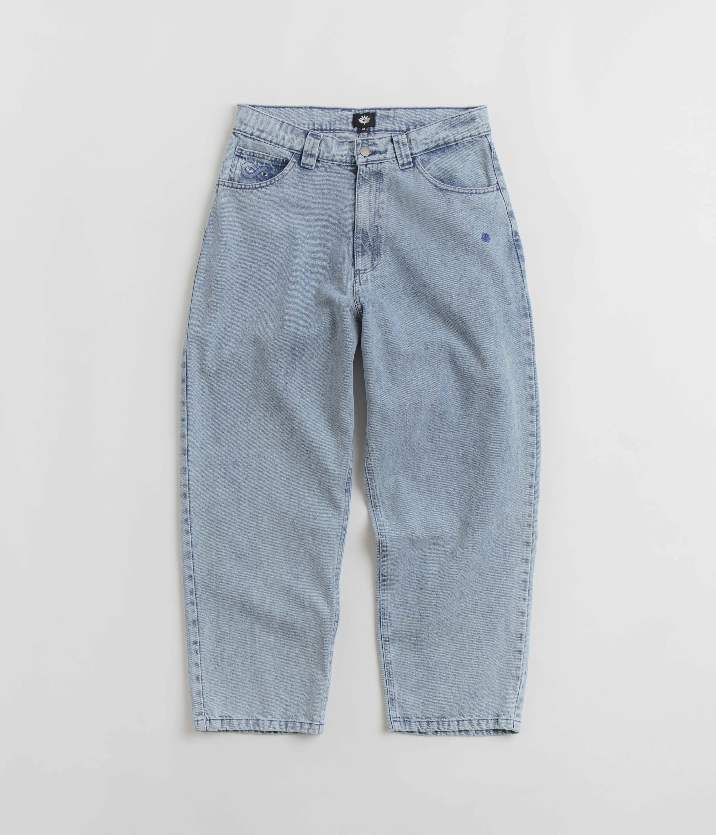 Magenta OG Stitch Jeans - Washed Denim Friction Resistant Fabric