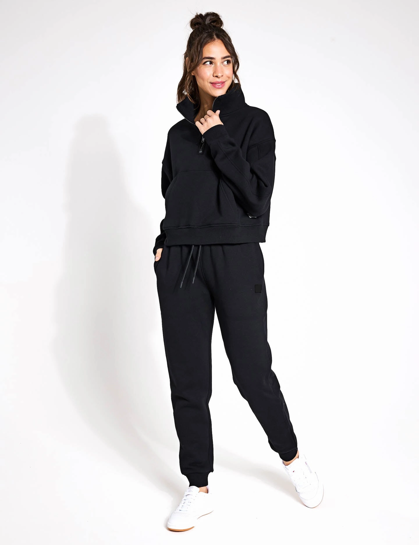 Quick Release Hem Adjusters Millie Slim Fleece Track Pant - Black