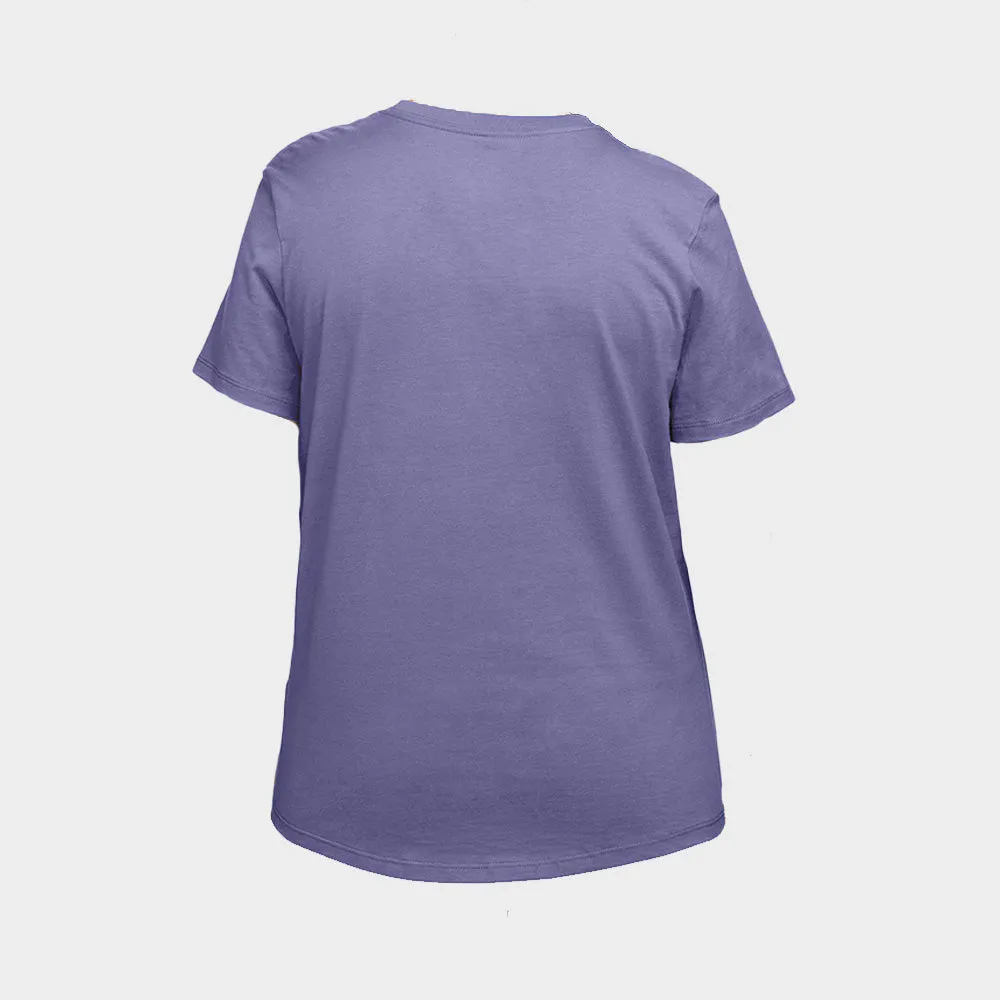 Nike Womens Sportswear Club Essentials Tee Purple Earth Glow SweatAbsorbingTexture