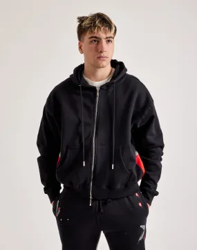 slow life EcoFriendlyProduction MNML Contrast Full-Zip Hoodie