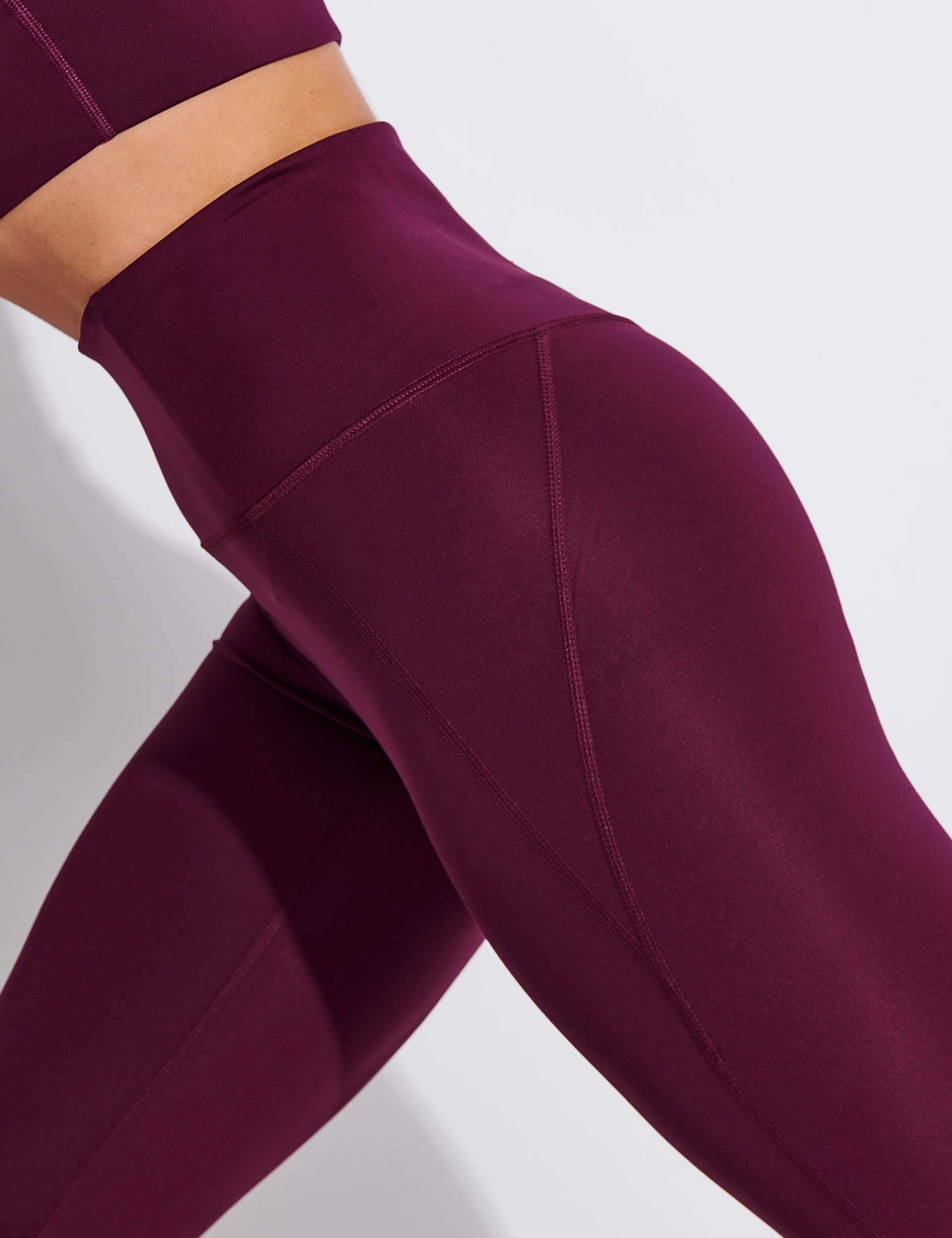 Winter Sports Shape Retain Slim Fit Winter Sports Compressive High Waisted Legging - Plum