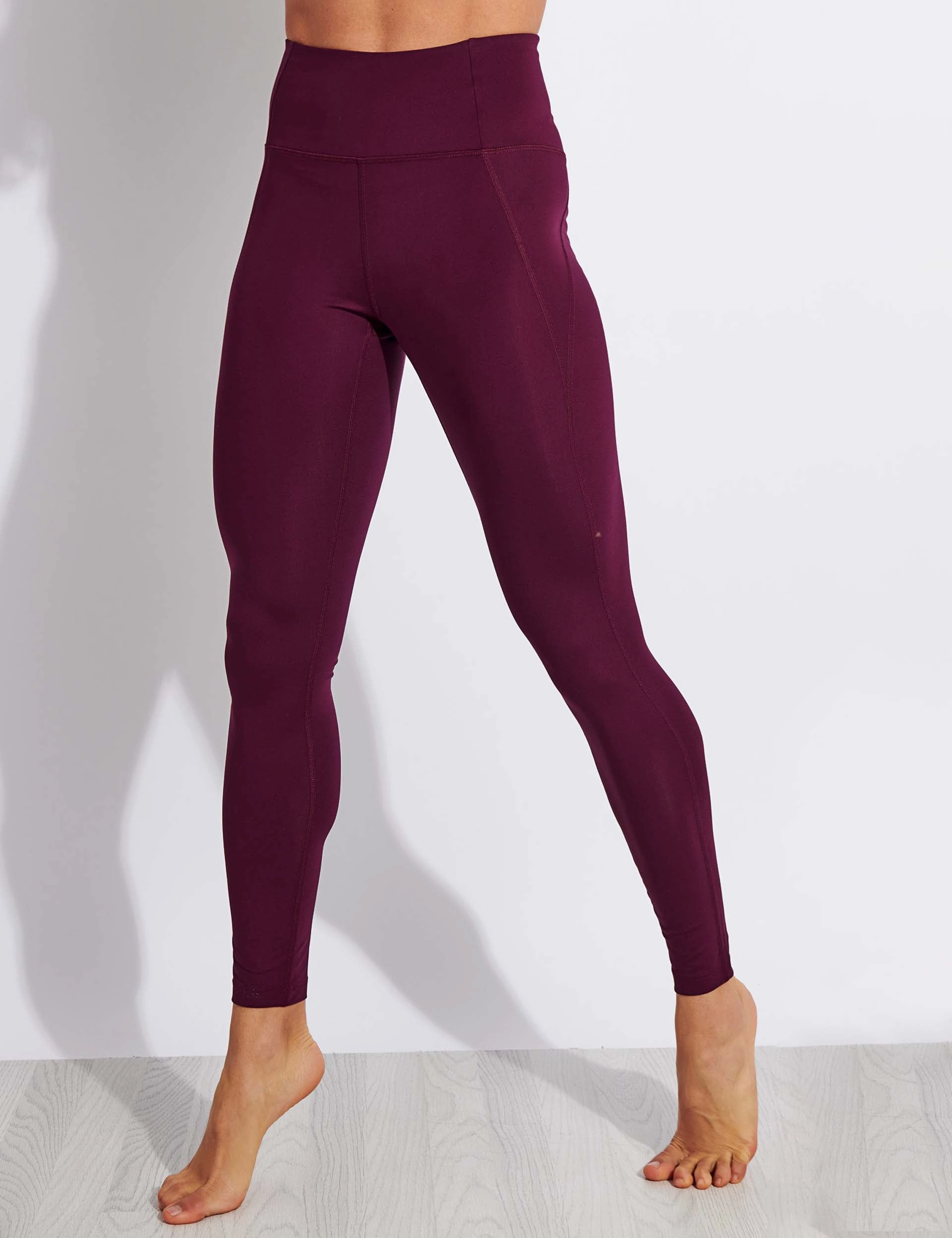 Urban Commuter Beach Walk Total Fit Compressive High Waisted Legging - Plum