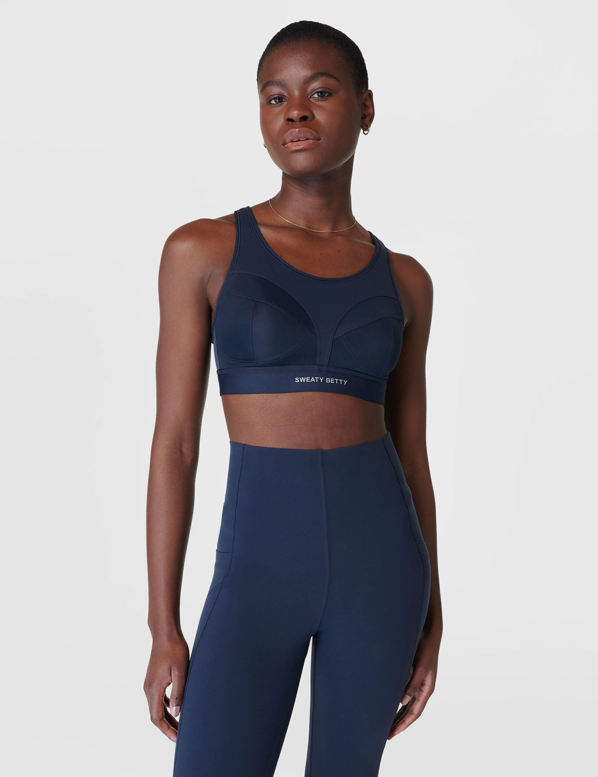 smooth material Power Pro Running Bra - Navy Blue