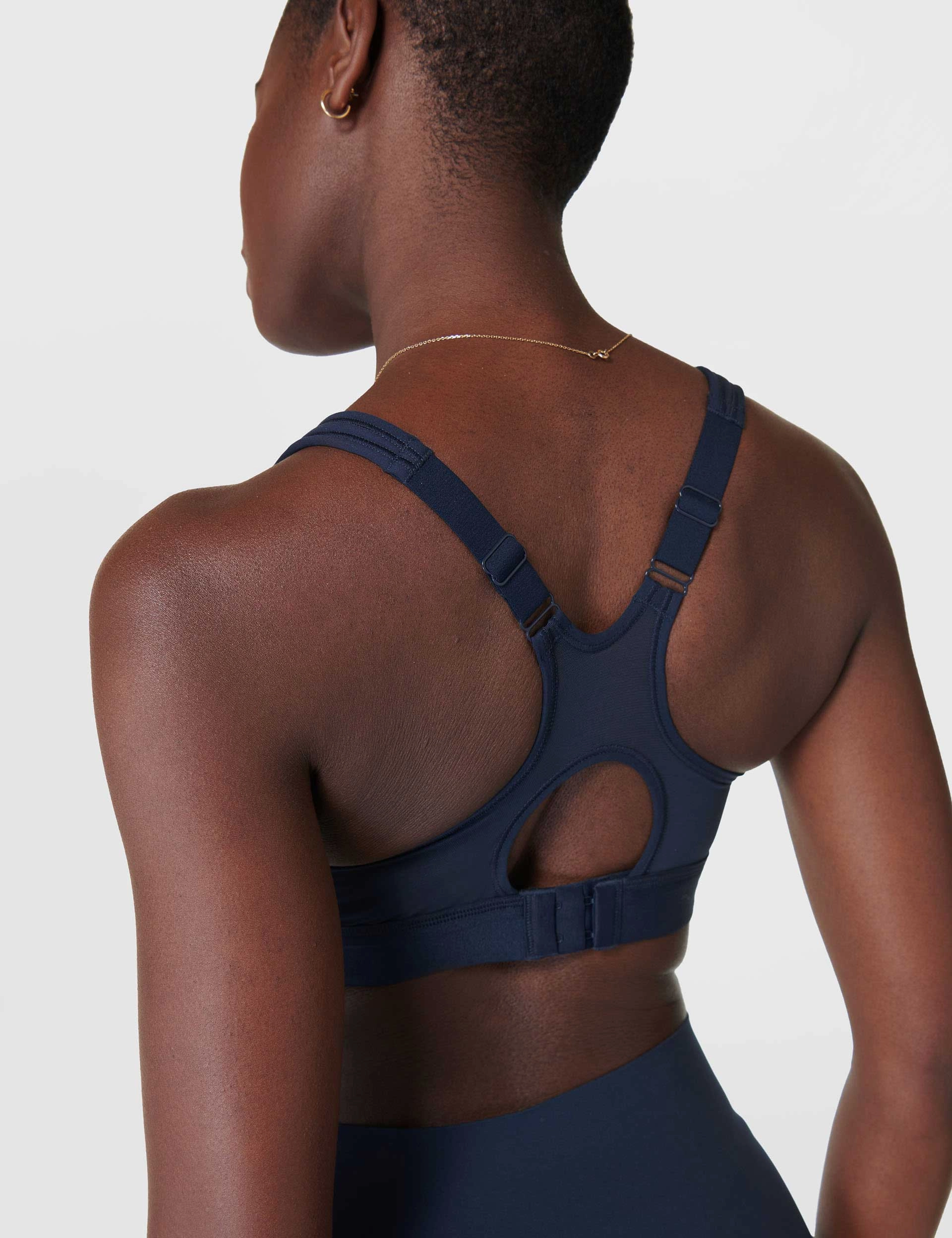V-Neck Power Pro Running Bra - Navy Blue