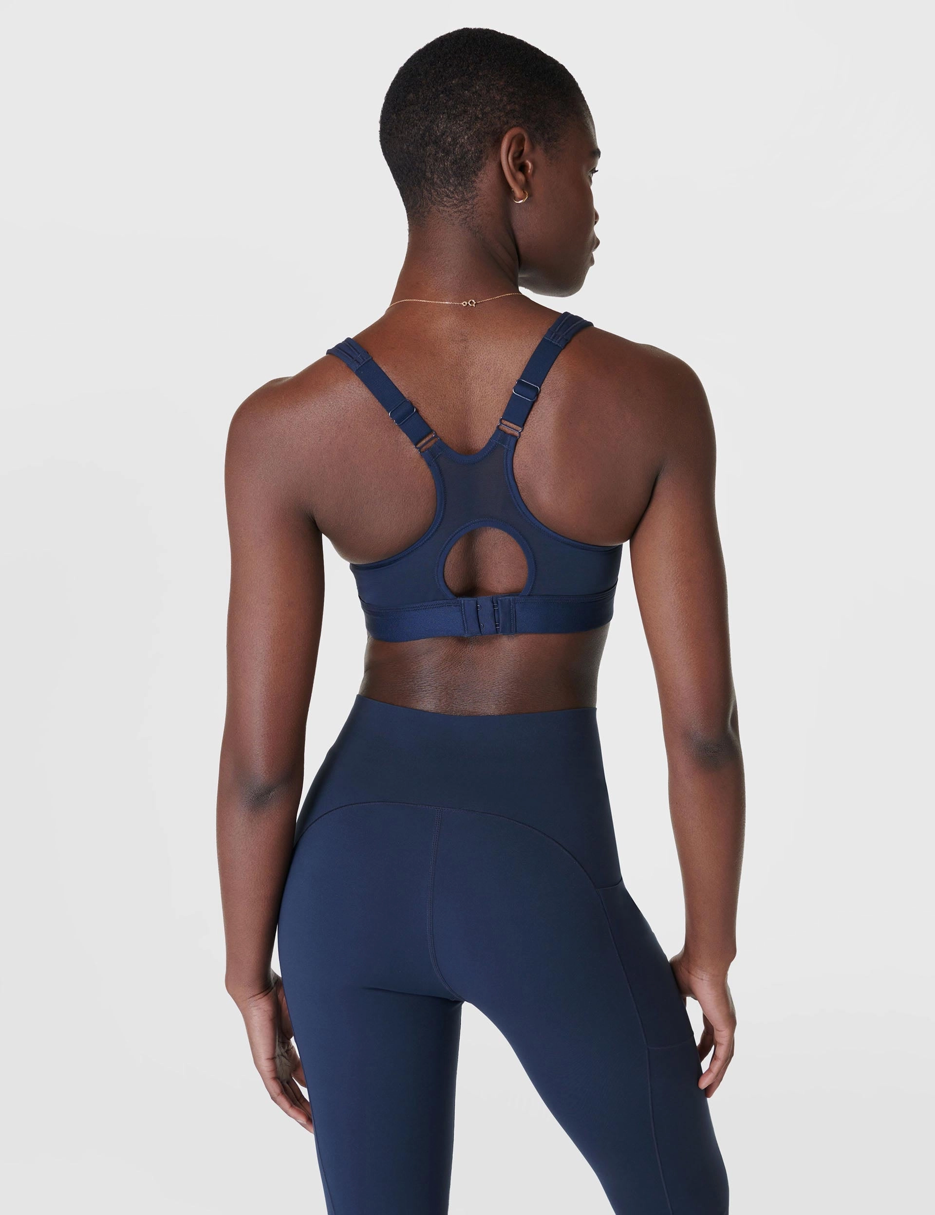 Moisture Control Technology Shape retention seams Power Pro Running Bra - Navy Blue