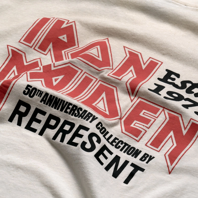 Iron Maiden x Represent Anniversary Tee - Washed Ecru Popular Durable Quality