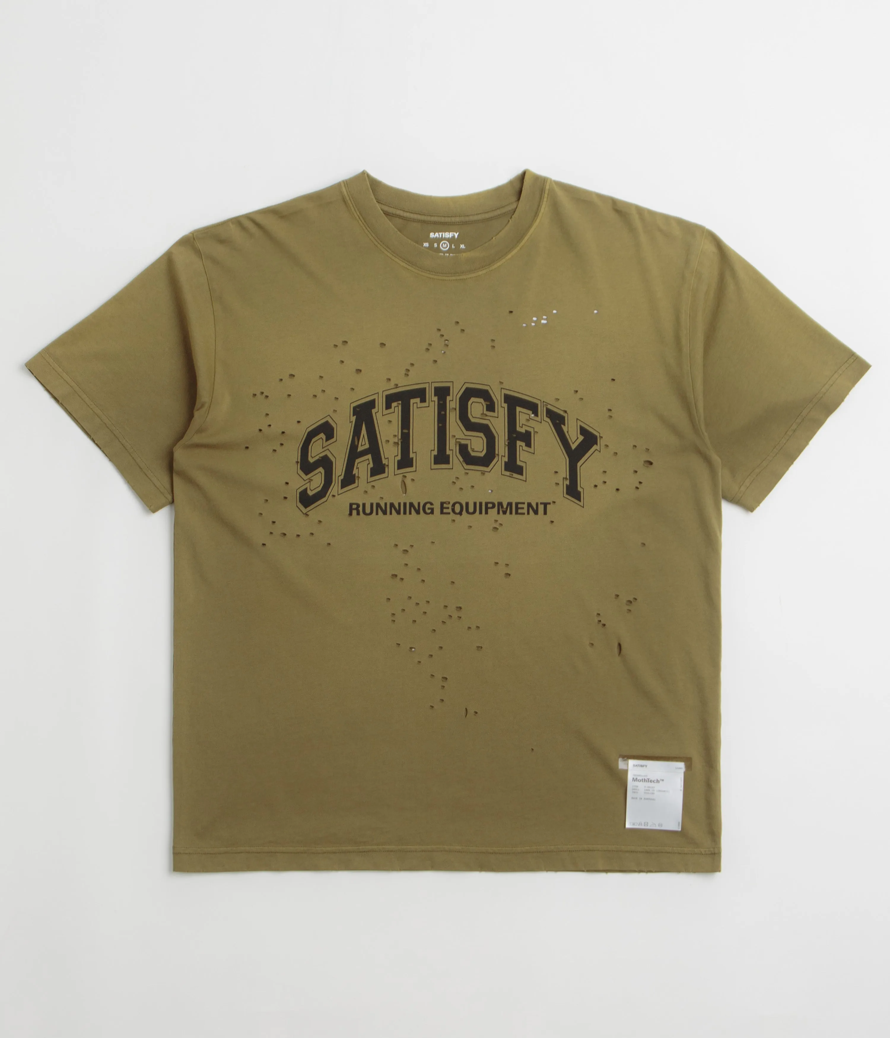Satisfy MothTech T-Shirt - Sun Bleached Military Olive Airbnb venue