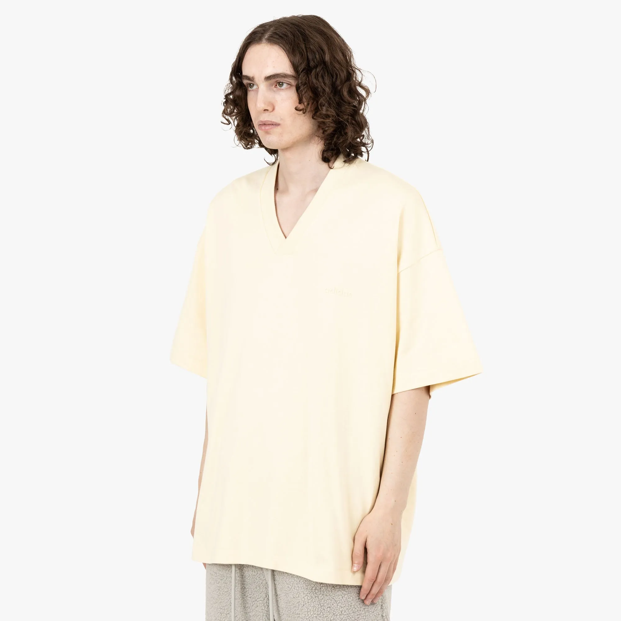 adidas X Fear Of God Athletics V Neck Tee Pale / Yellow dry environment Beaded accents
