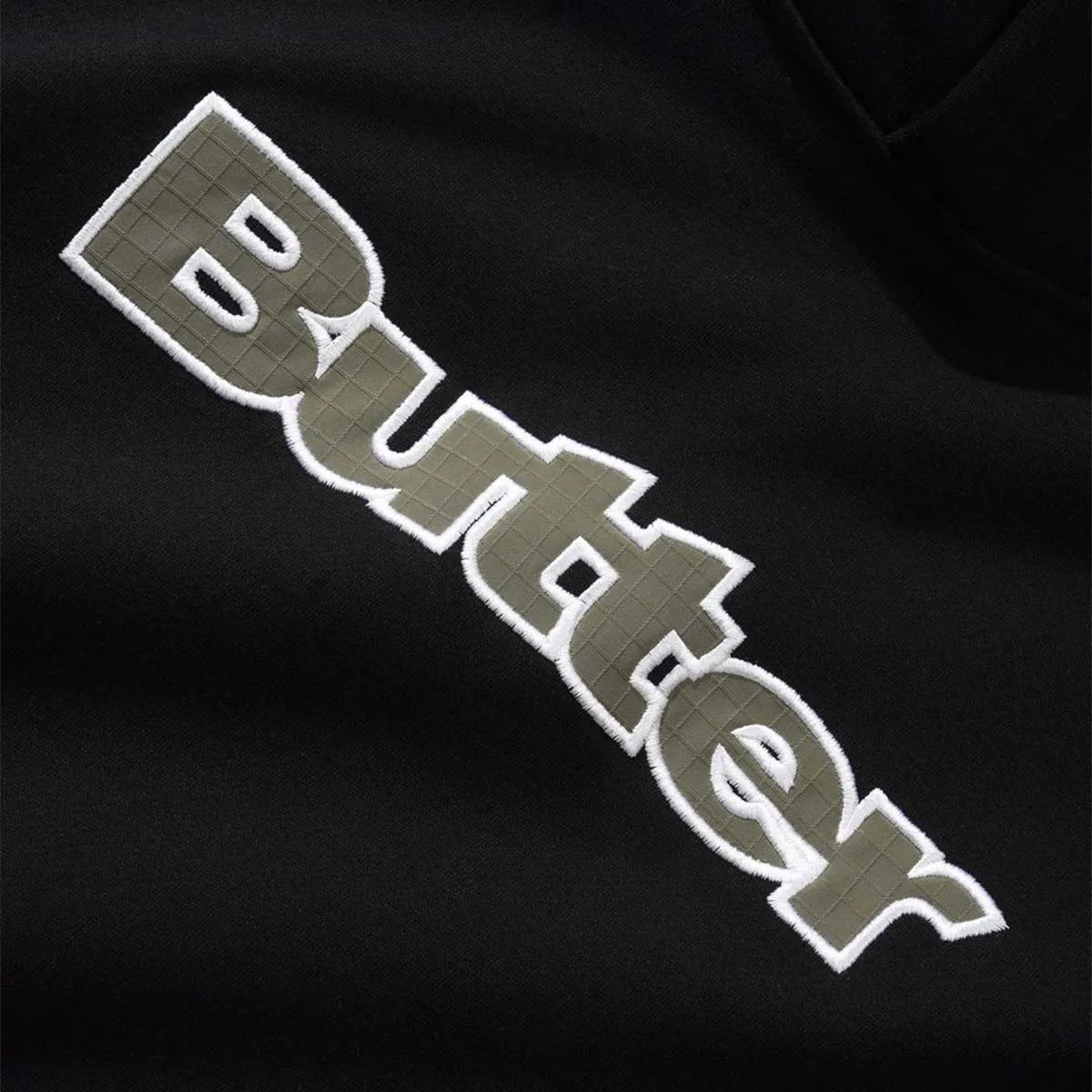 Butter Goods - Ripstop Logo Applique Hoodie Black Stylish Apparel Lace trim