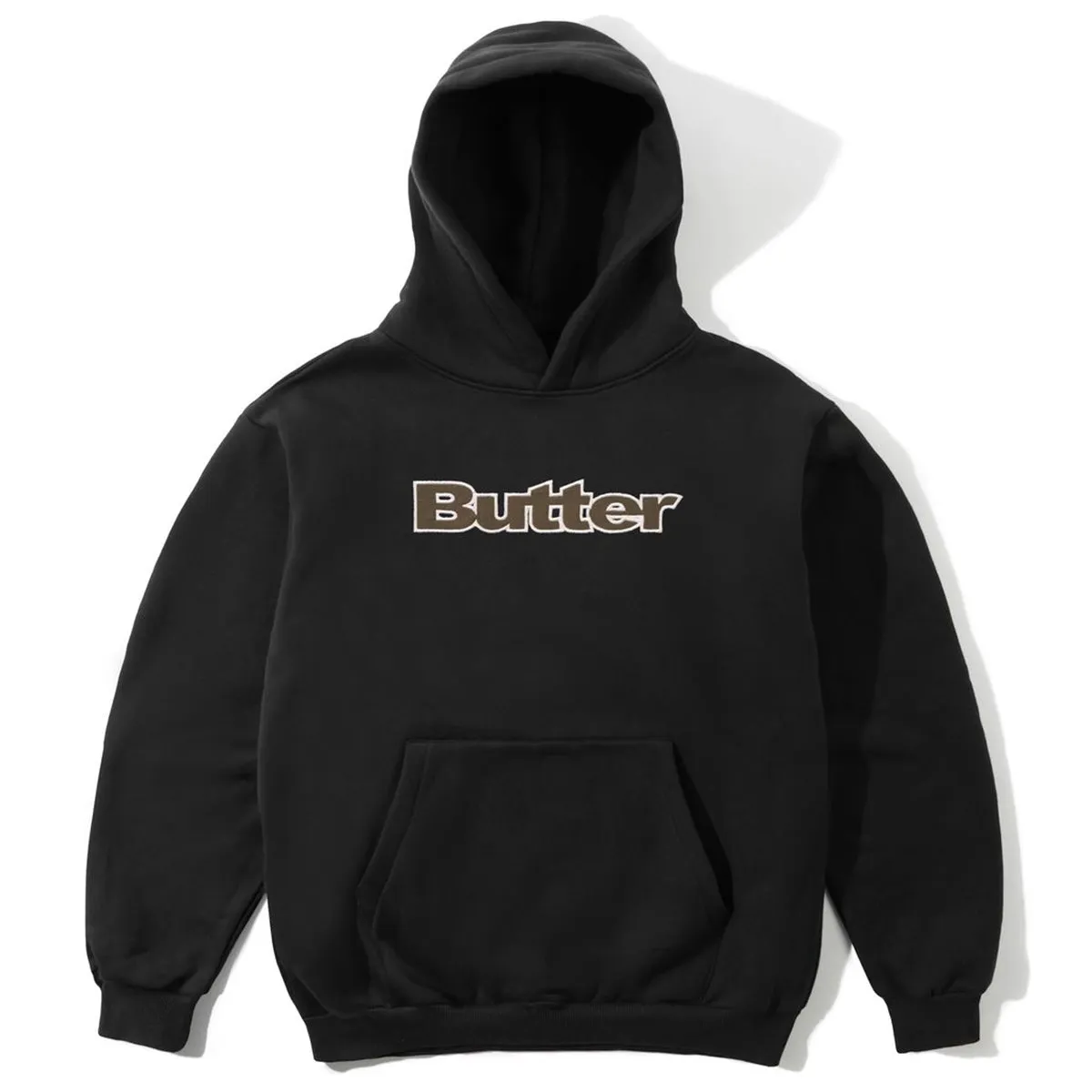 Butter Goods - Ripstop Logo Applique Hoodie Black tall clothing Odor Resistant Treatment