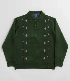 Helas Apres-Ski Polo Knit Sweatshirt - Green Bow Accents anniversary wear