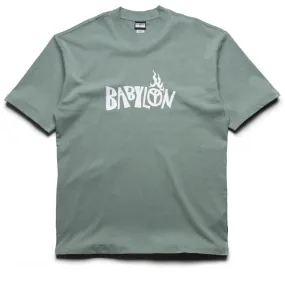 dress silhouette domestic Babylon Burning Palm Tee - Atlantic Green