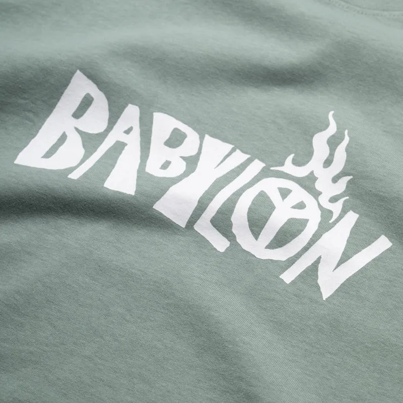 domestic Neutral Colors Babylon Burning Palm Tee - Atlantic Green