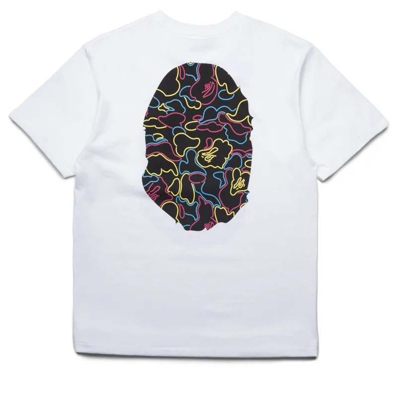 mass-produced A Bathing Ape Neon Camo Big Ape Head Tee - White