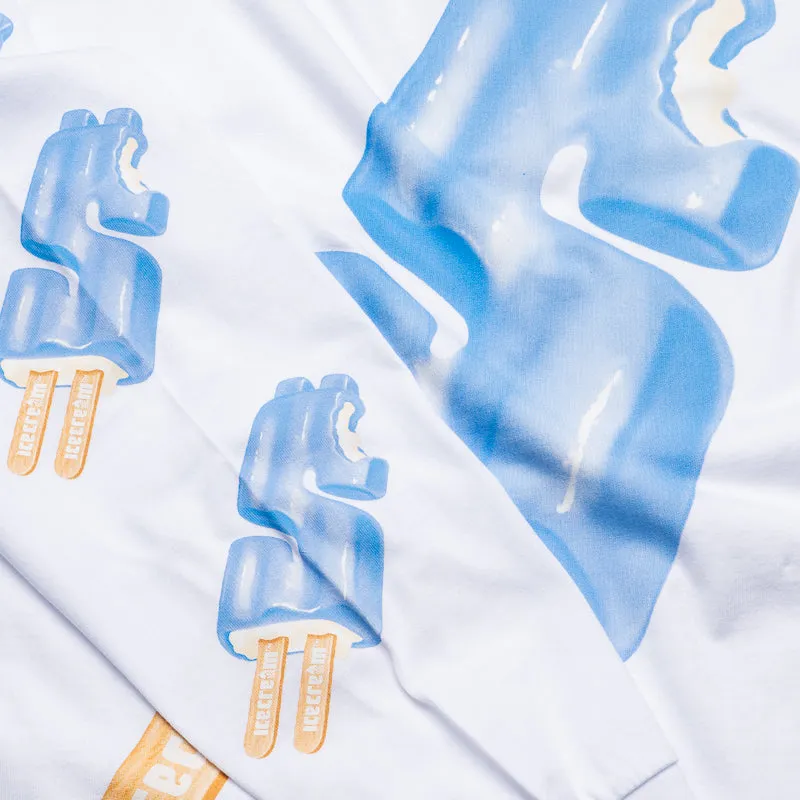 Ice Cream Dollar Pop L/S Tee - White stretchability RV park