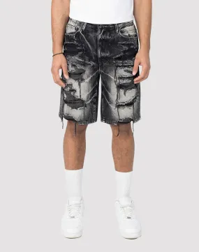 FlexibleJointConstruction Jewel tone Smoke Rise Sable Denim Shorts