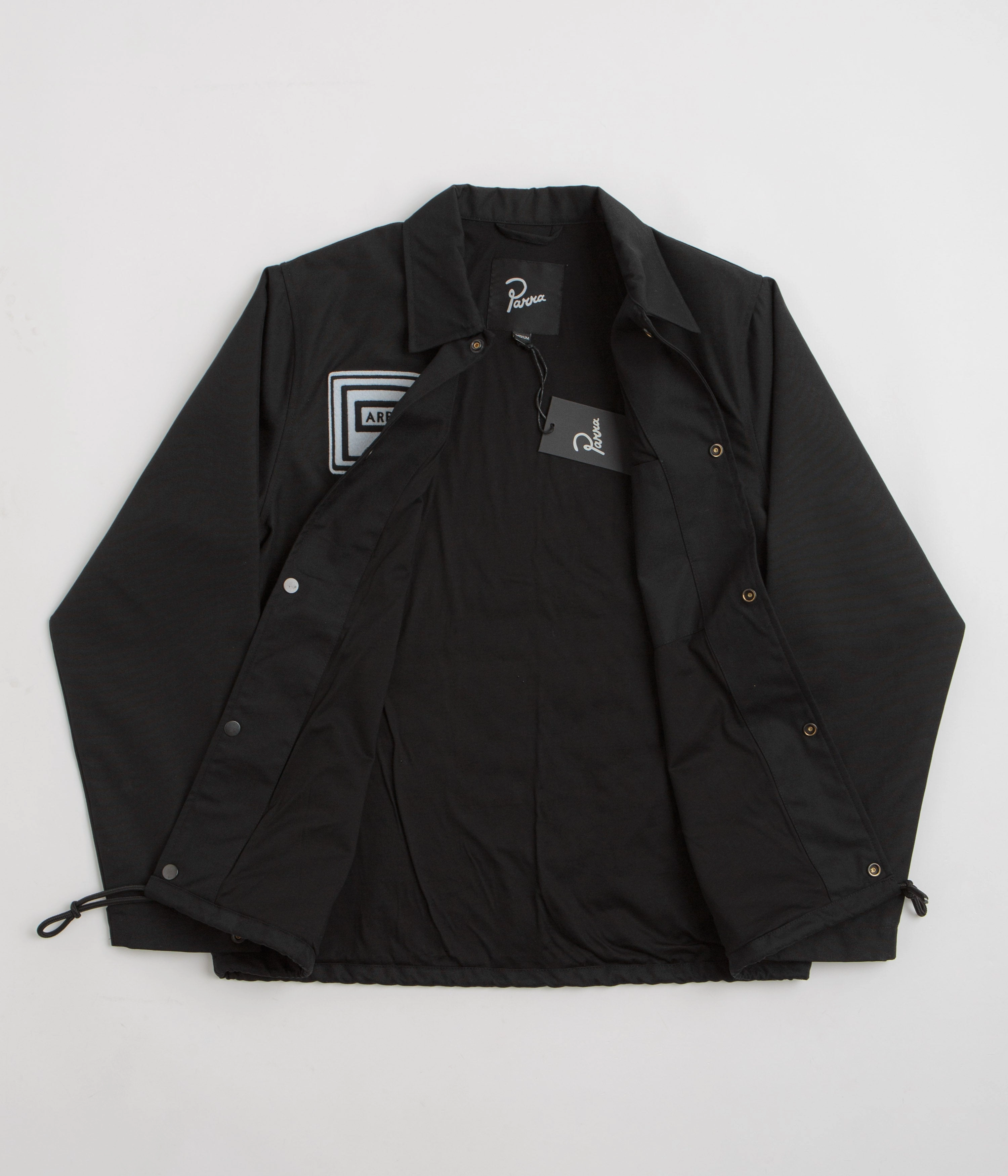by Parra Midnight Surprise Coach Jacket - Black Foldable Collar