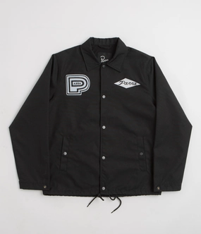 Articulated Sleeves Bonded seams by Parra Midnight Surprise Coach Jacket - Black