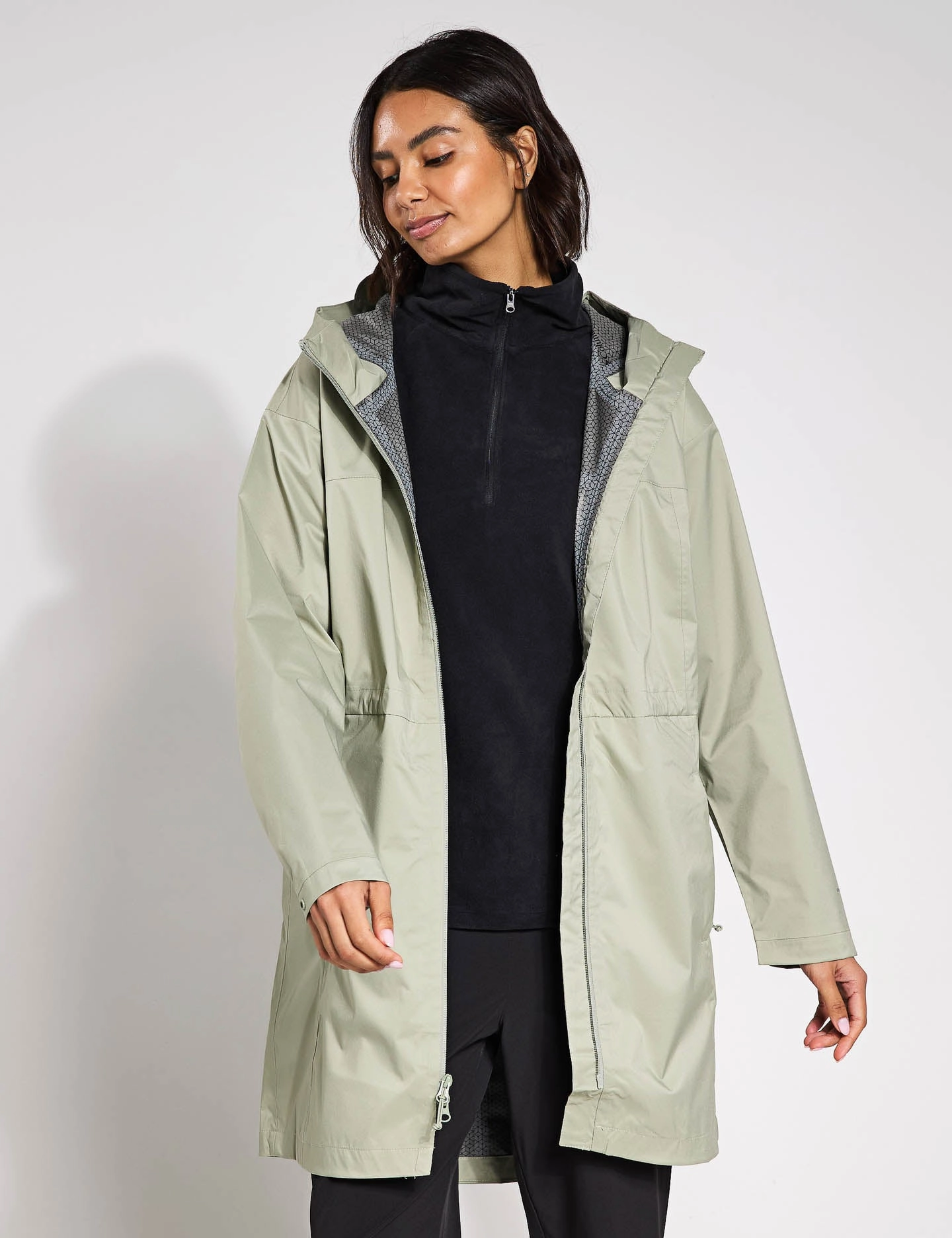 Weekend Adventure II Long Waterproof Jacket - Safari Hypoallergenic Interior Layer ReflectiveDetails