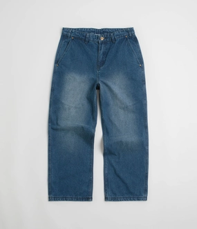 NoiseReducingFabric Butter Goods Denim Work Pants - Distressed Indigo