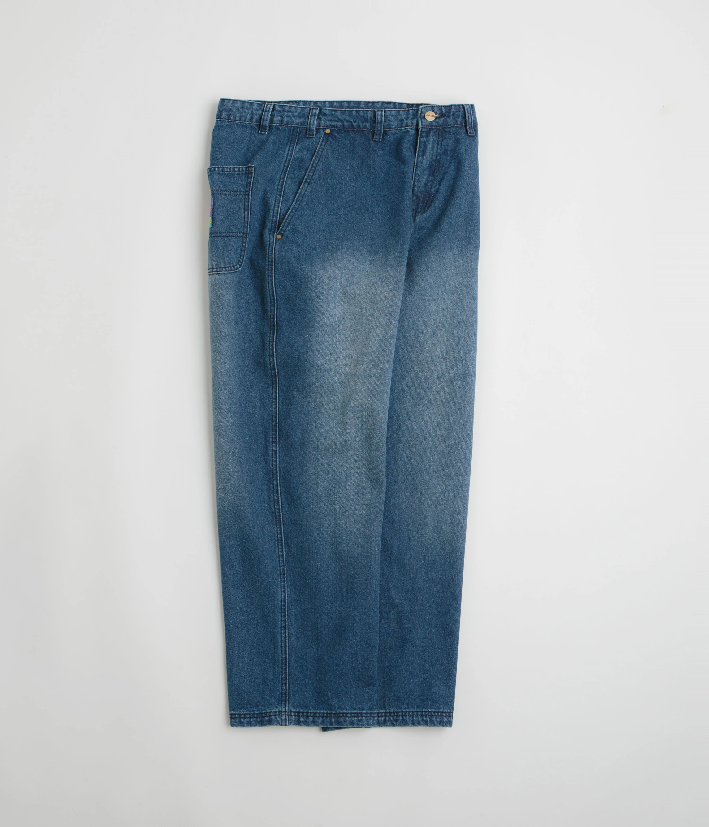 BreathableMaterial Butter Goods Denim Work Pants - Distressed Indigo