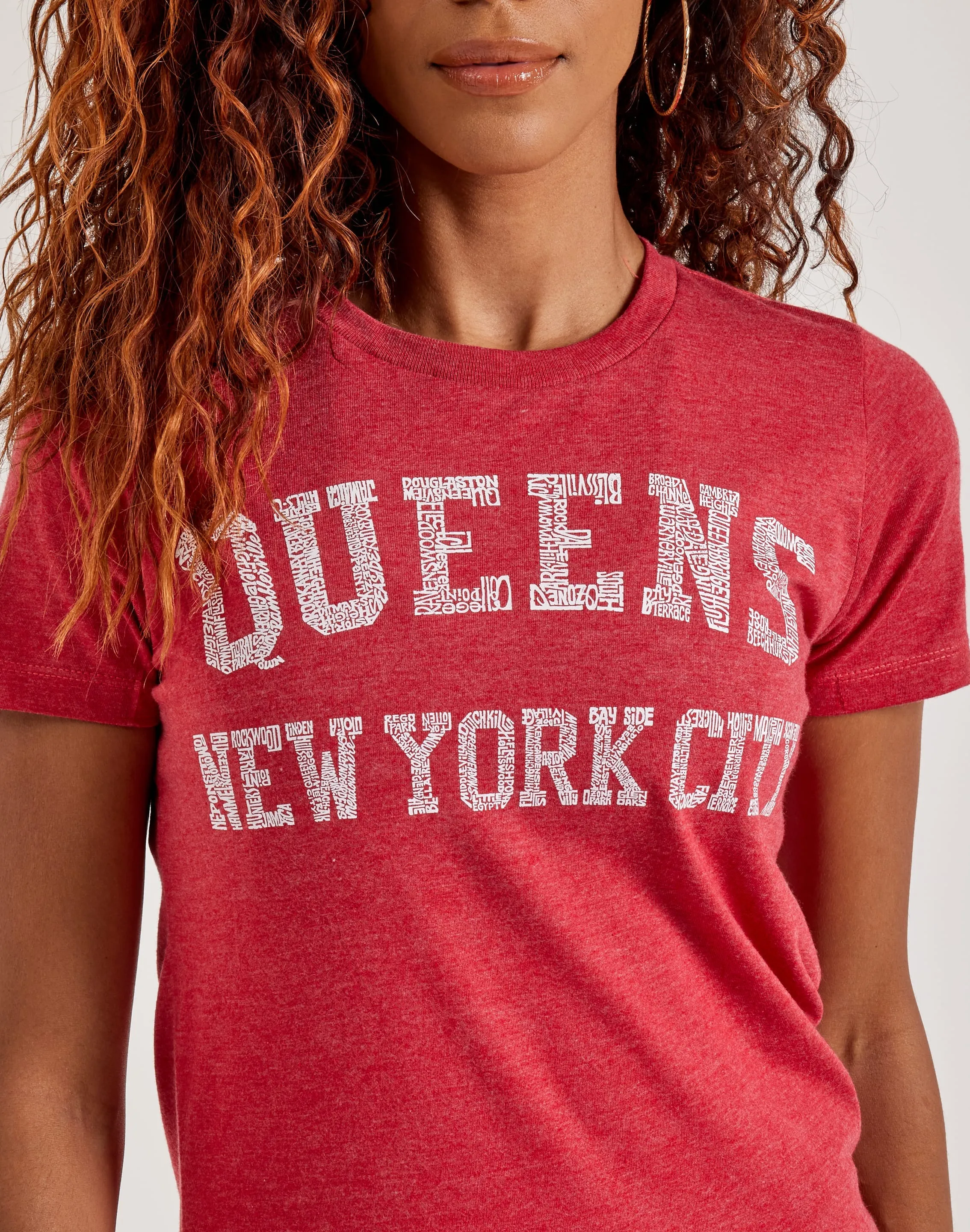 LA Pop Art Word Art Queens NY Tee Fast Fit