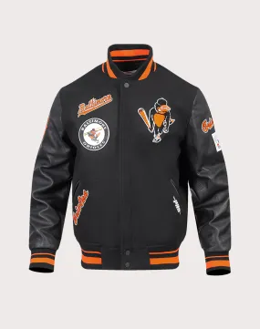Colorfast Technology NonRestrictive Cut Pro Standard MLB Baltimore Orioles Retro Classic Rib Wool Varsity Jacket