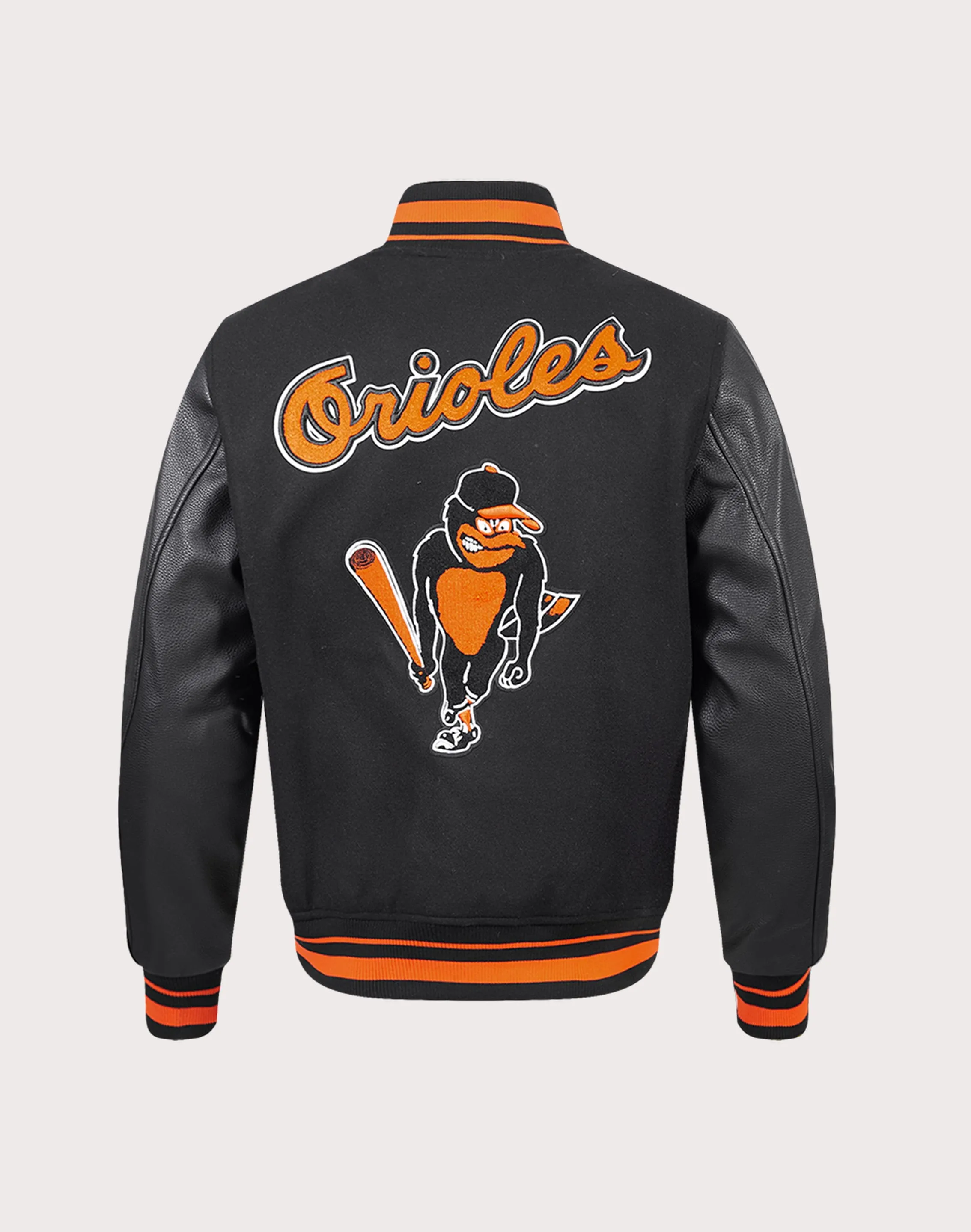 Bold Step Pro Standard MLB Baltimore Orioles Retro Classic Rib Wool Varsity Jacket