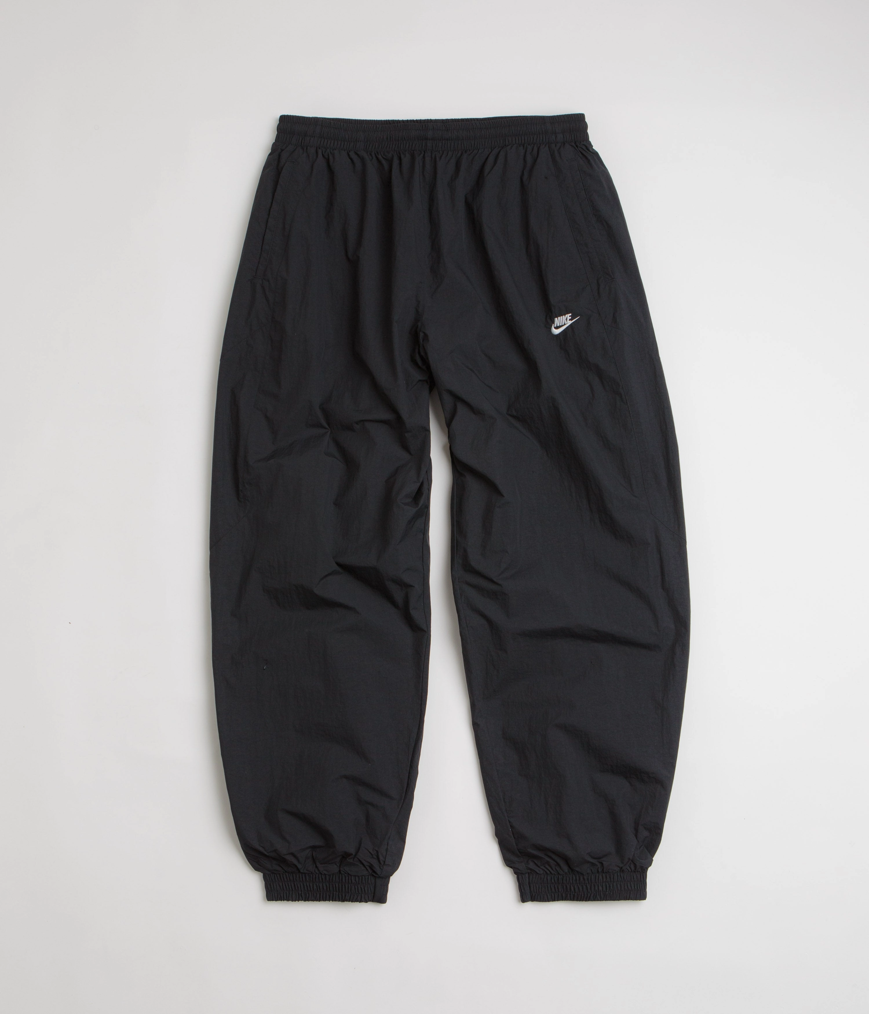 Zipper Closure Nike Woven Track Pants - Black / White
