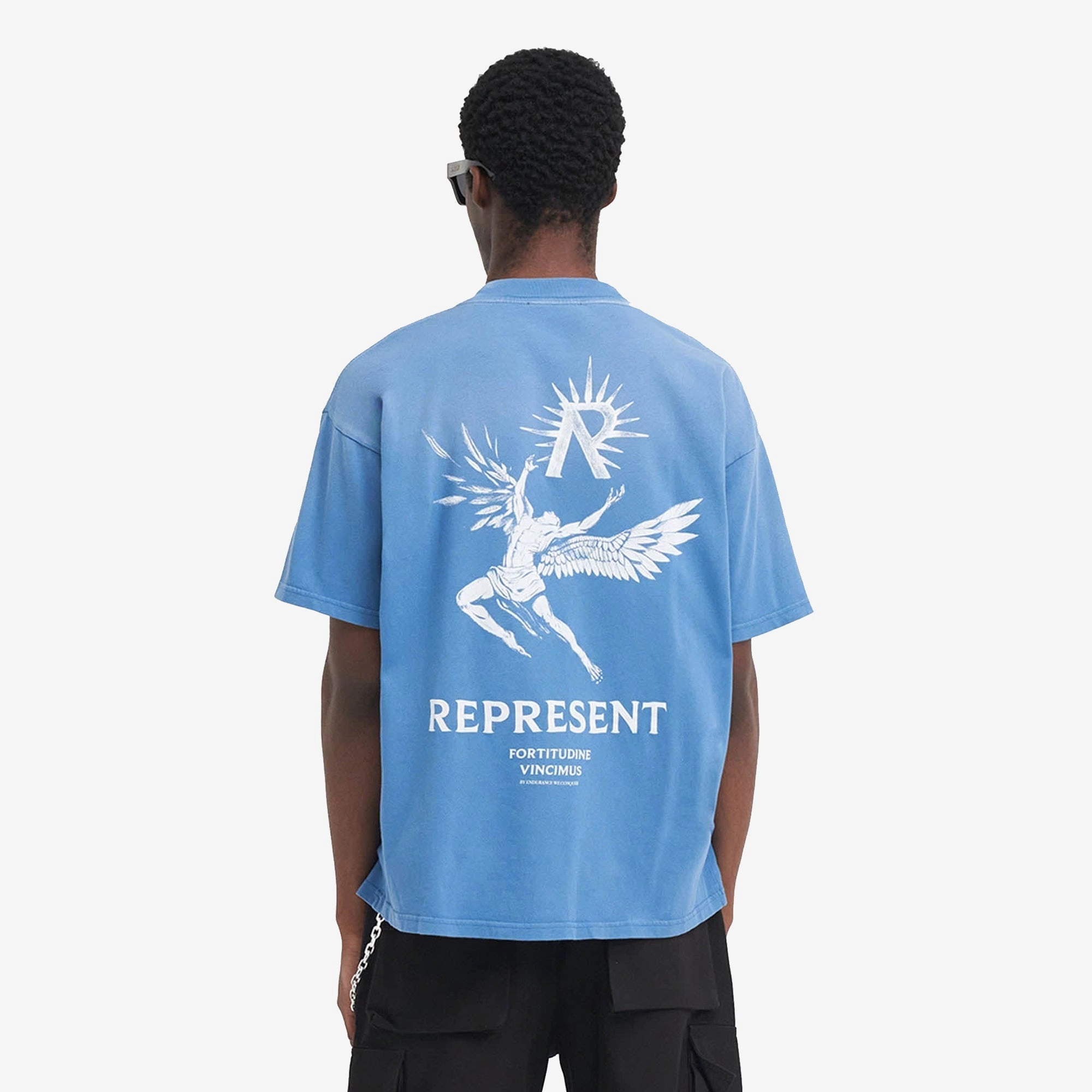 Represent | ICARUS T-SHIRT  { SKY BLUE Clean Cut