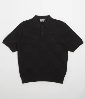 Matte Finish Carhartt Checker Polo Shirt - Black
