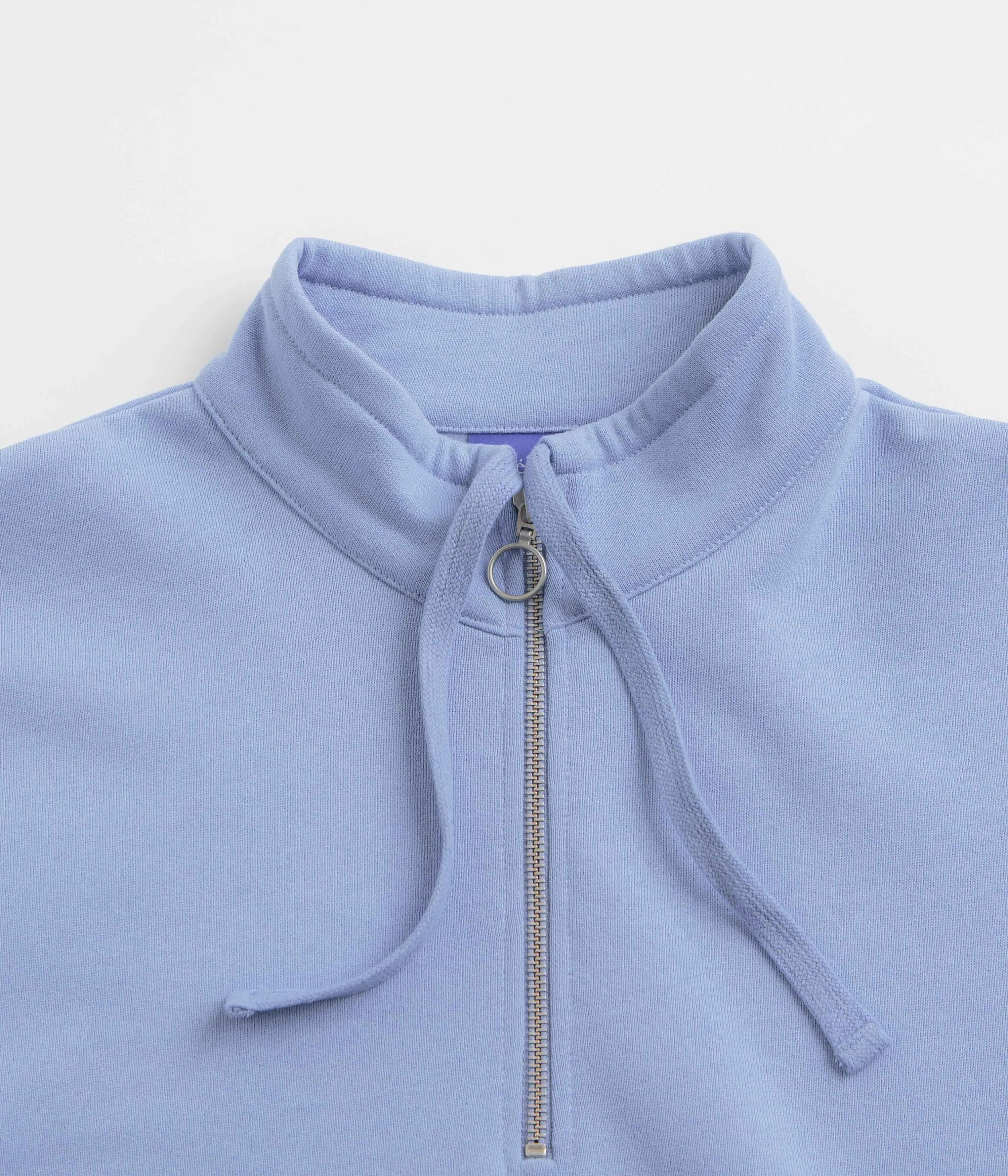 product beach style charm Helas Save Helas Quarter Zip Sweatshirt - Grey Blue
