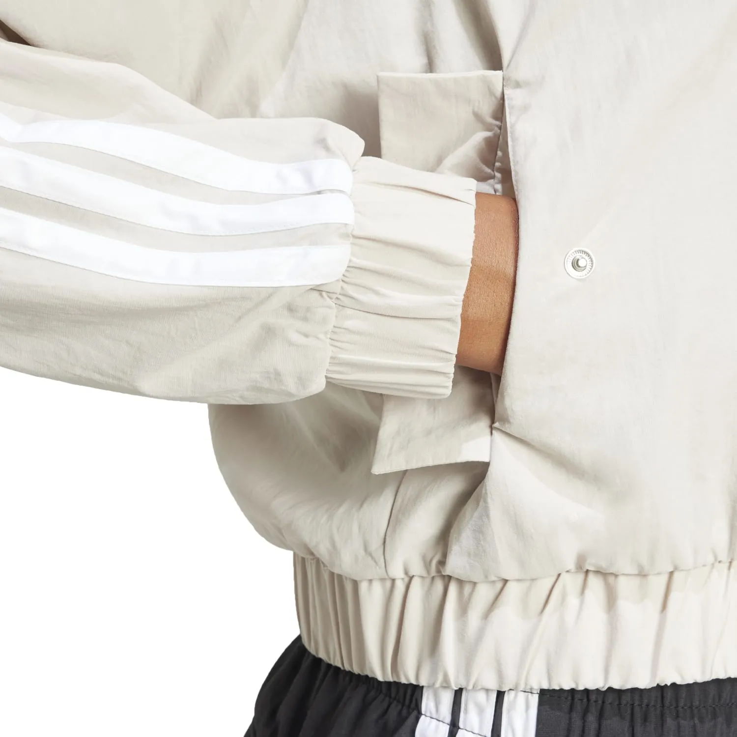 AntiClingFabric Ventilated Back Panels Essentials 3-Stripe Woven Bomber Jacket - Womens