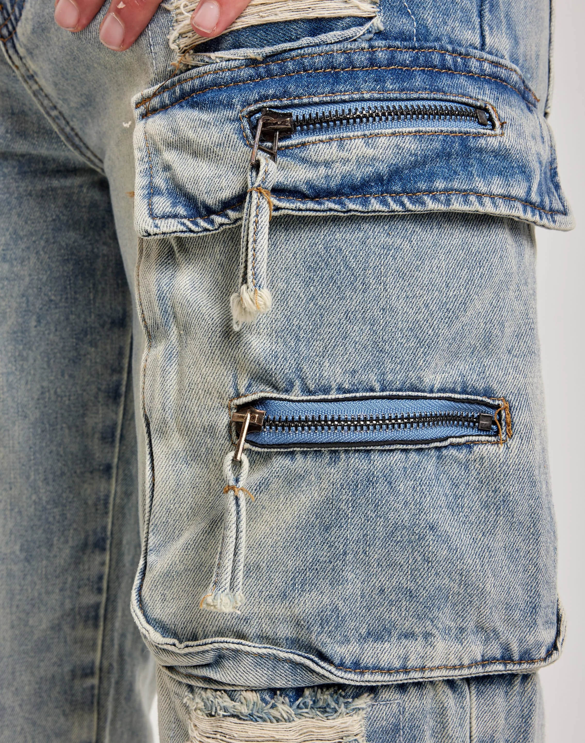 WAIMEA Baggy Cargo Jeans BuiltIn Grip Opaque Tone
