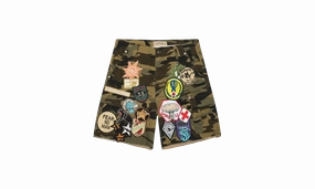 Art Core Breathable mesh Patchwork Cargo Shorts "Camo"