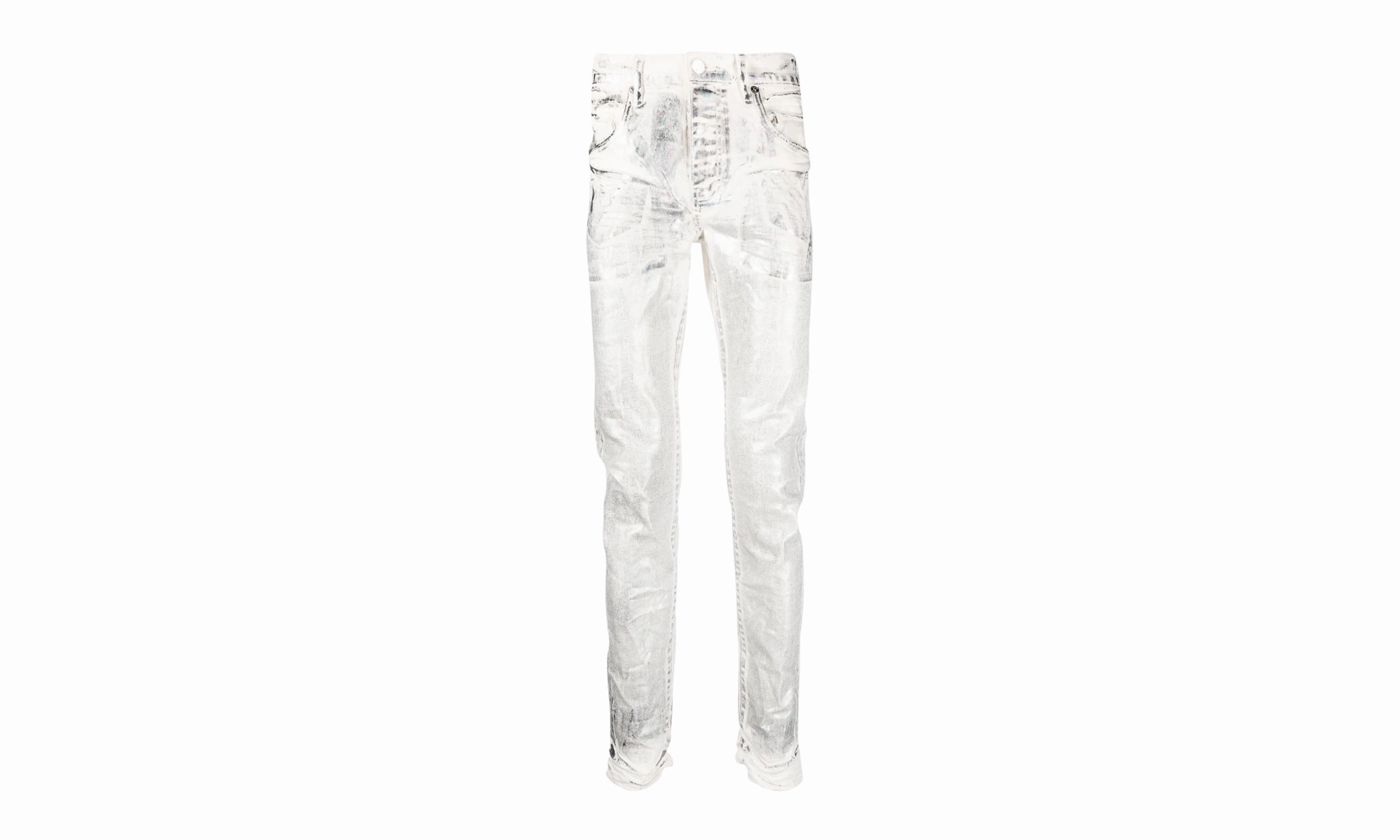 WHITE X RAY IRIDESCENT WAVE FOIL Jeans "White" Balanced Look Year Round Piece