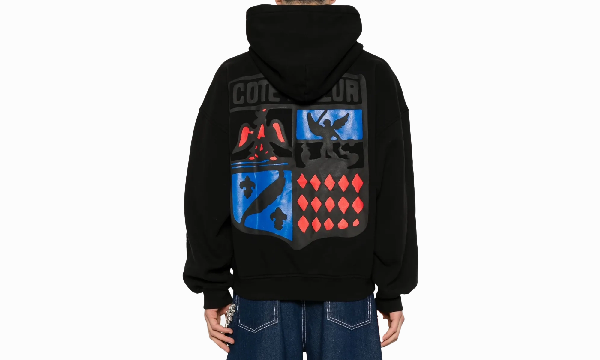 COTE D'AZUR CREST OVERSIZED HOODIE "Black"