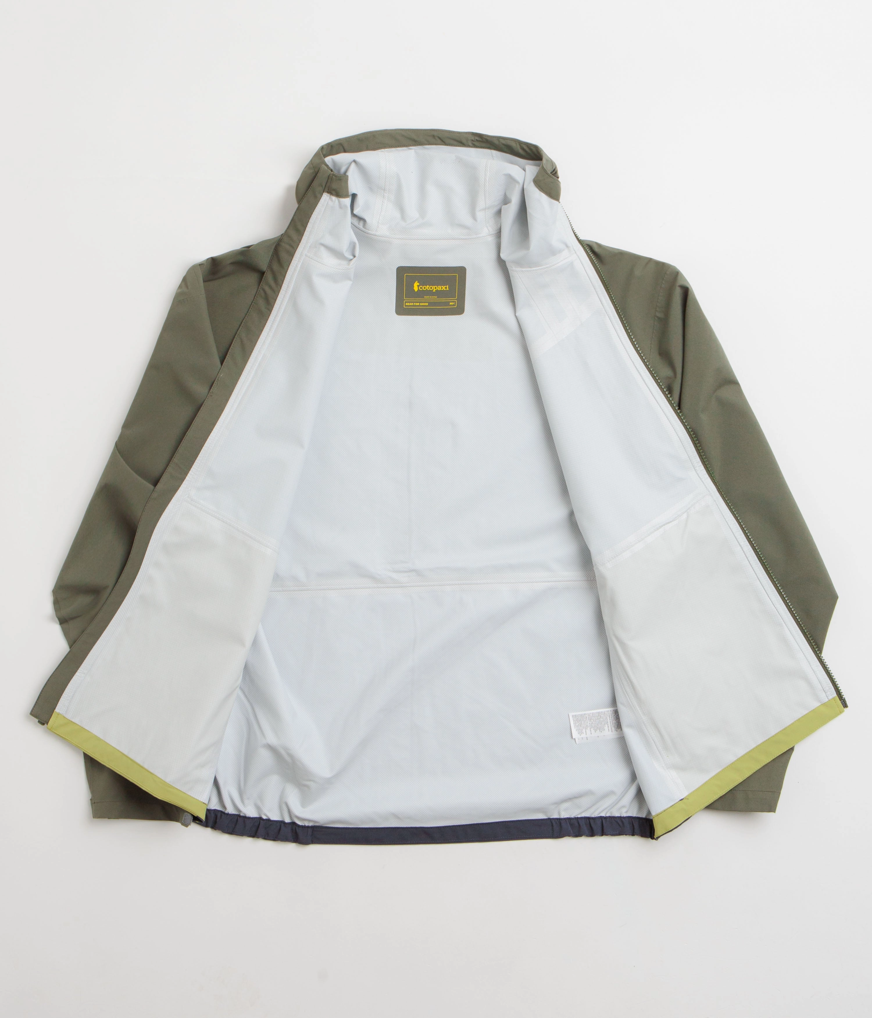 Kindness Layered construction Cotopaxi Cielo Rain Jacket - Fatigue / Lemongrass