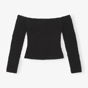 Minimalist Design female clothing Cotton Poplin Off-shoulder Smock Blouse