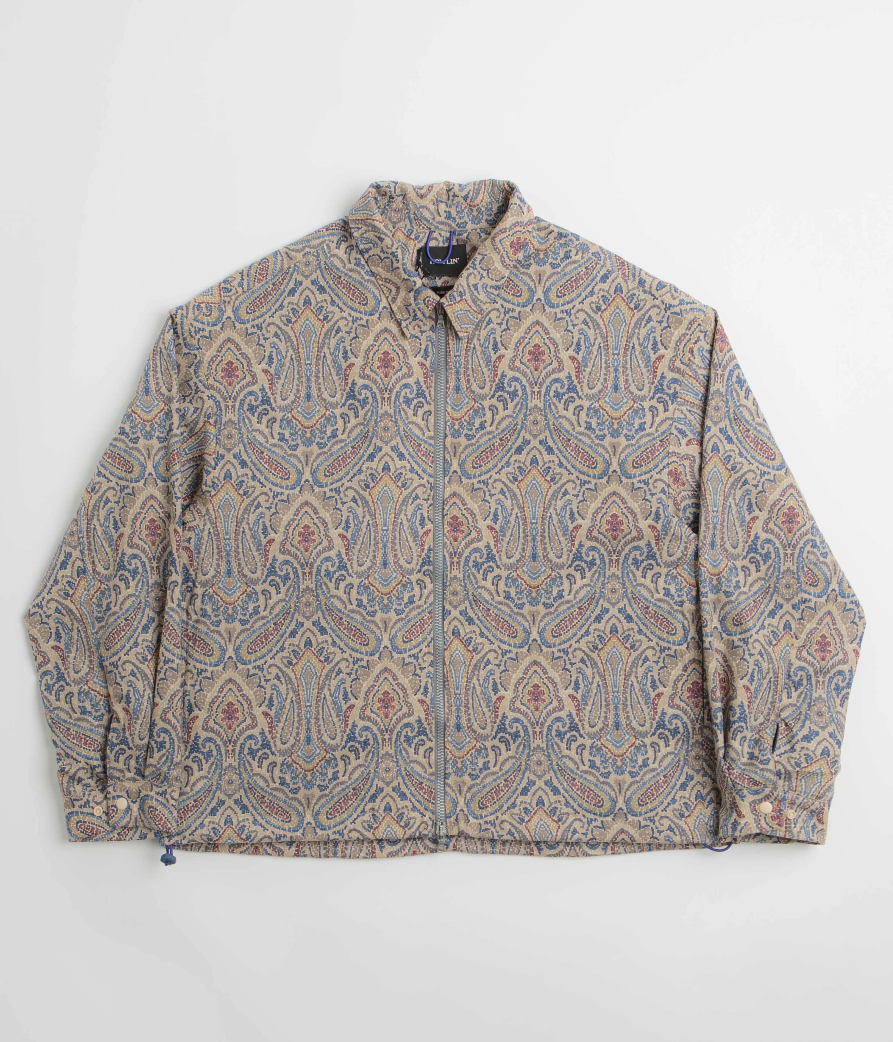Howlin' Boxy Swing Fantasy Jacket - Sand Psych Paisley Polyester Non Restrictive Collar