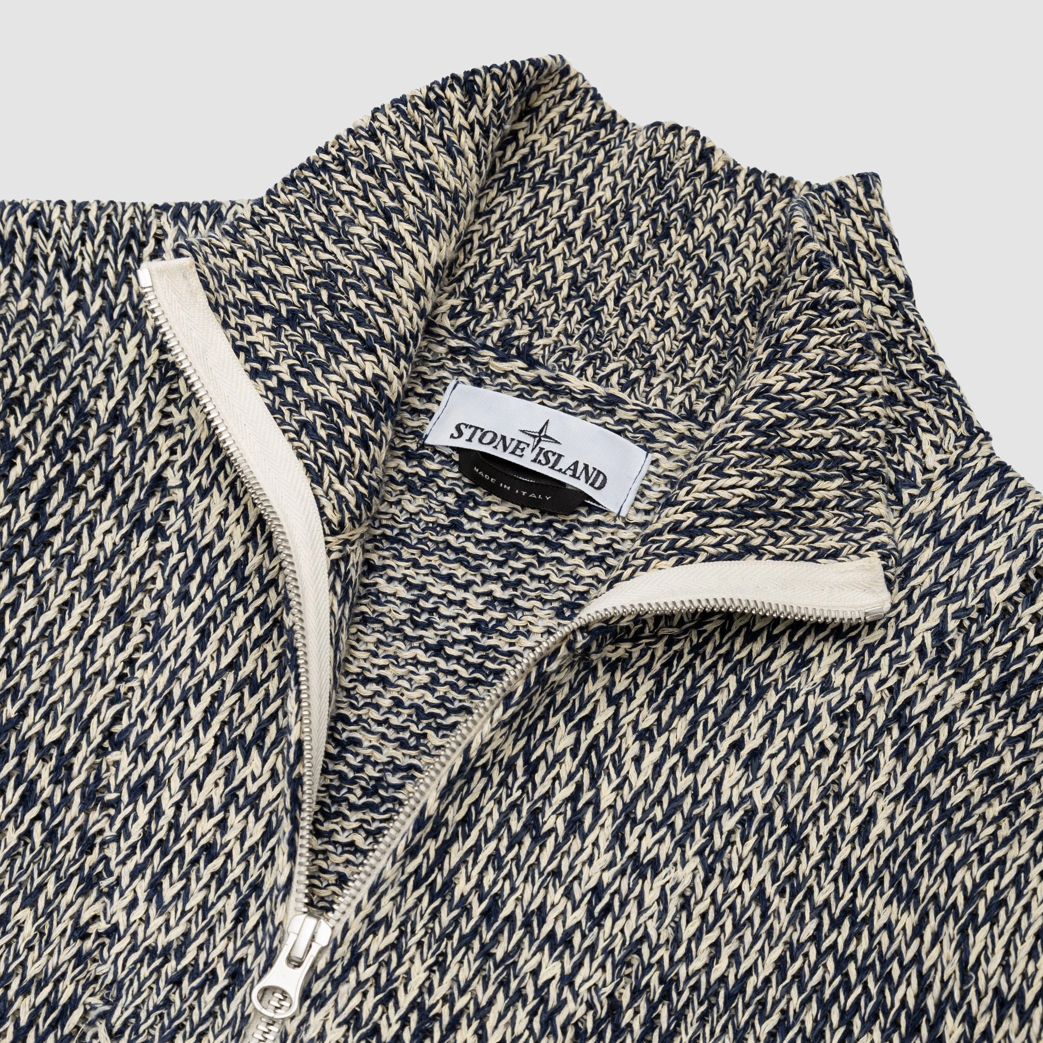 COTTON-LINEN-POLYESTER WITH RUBBERISED EFFECT MARINA SWEATER